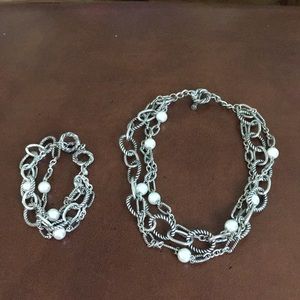 Premier Jewelry silver/pearl necklace / bracelet